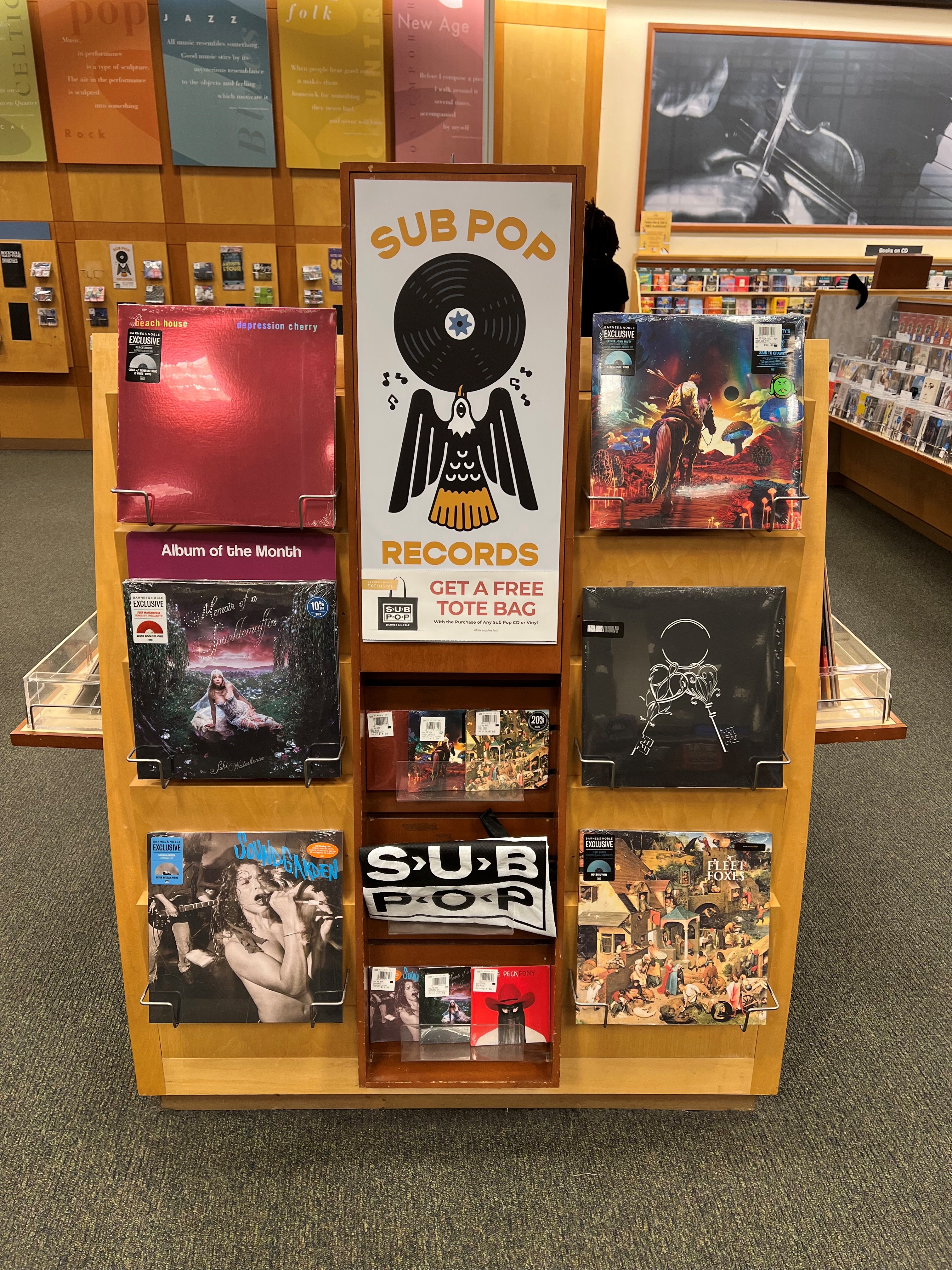 Sub Pop Records endcap display at Barnes & Nobles stores across U.S.