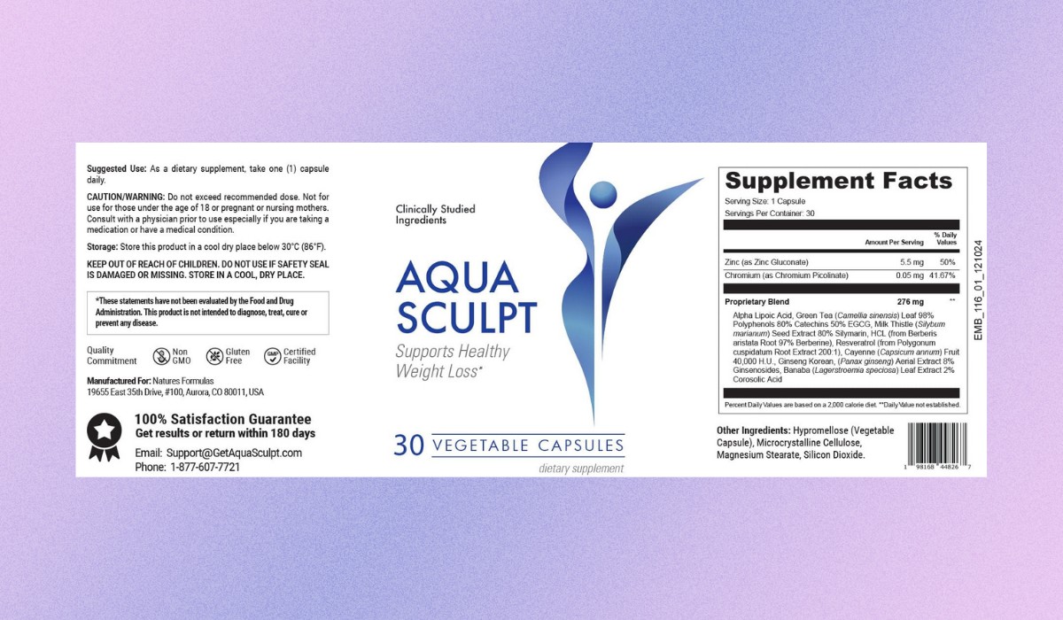 AquaSculpt - Supplement Facts