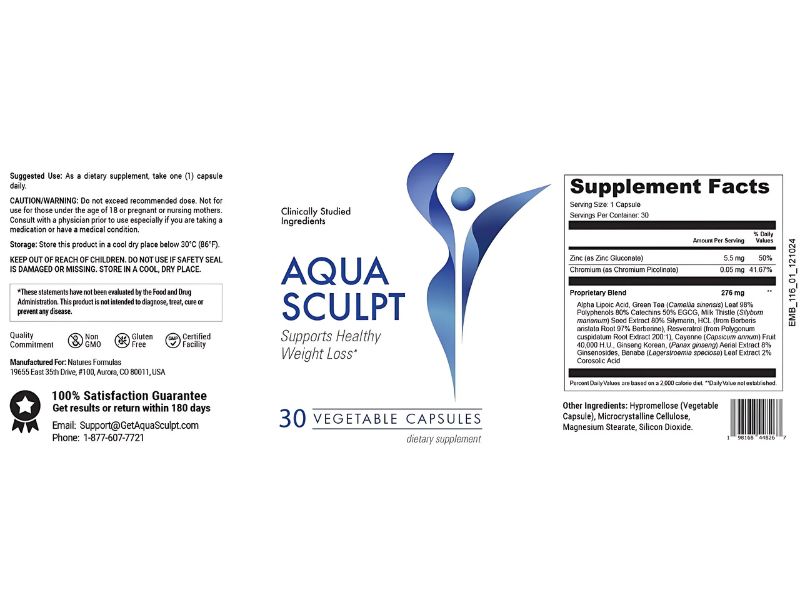Aqua Sculpt Review - Latest Fraud Concerns of Disturbing Side Effects Risk Using Fake Ripoffs Supplement Facts Ingredients Label