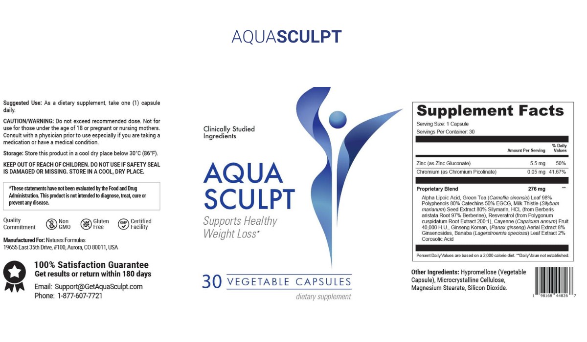 AquaSculpt Supplement Facts