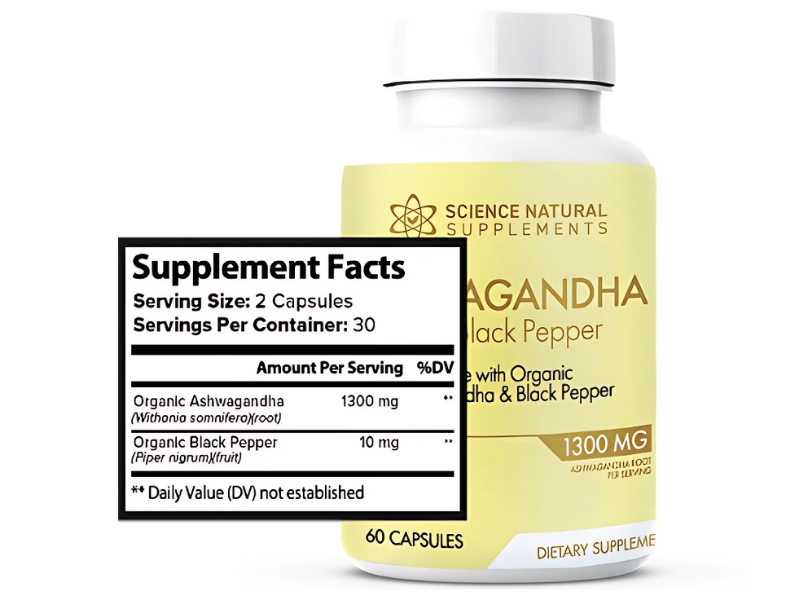 Best Ashwagandha Supplement Facts Review The Science Natural Supplements Ashwagandha with Black Pepper Extract Ingredients Label