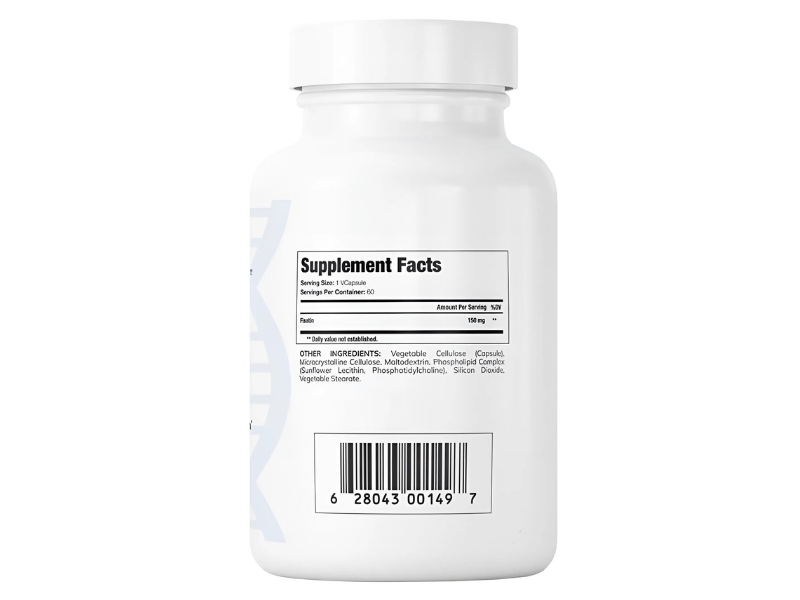 Best Fisetin Supplement Oxidative Stress Support for Cellular Damage and Inflammation Protection with Genuine Purity Supplement Facts Ingredients Label