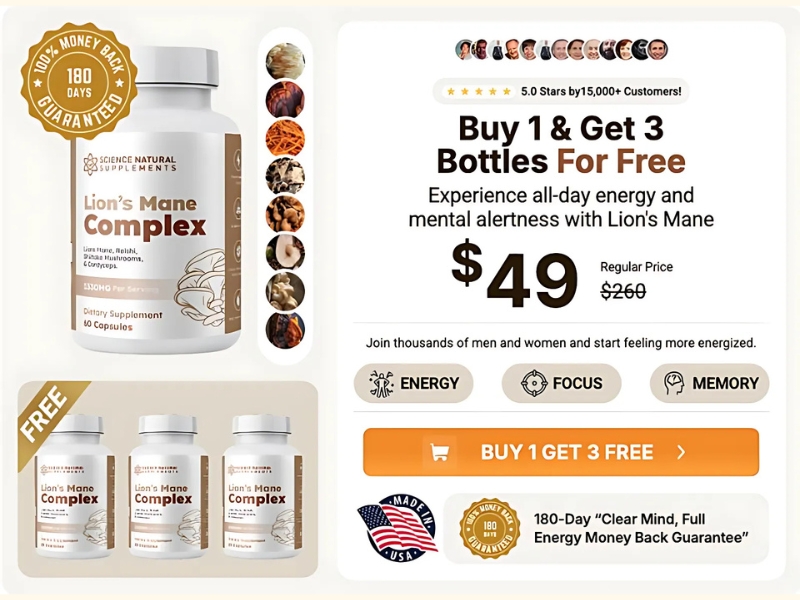 Best Lion's Mane Complex Review Science Natural Supplements' Brain Boosting Mushroom Formula Prices