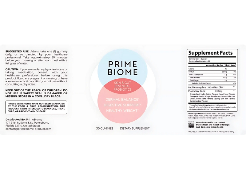 Best Probiotic Gummies Supplement Facts - Is Prime Biome Really the Top-Rated Gut and Skin Health Gummy in 2025 Ingredients