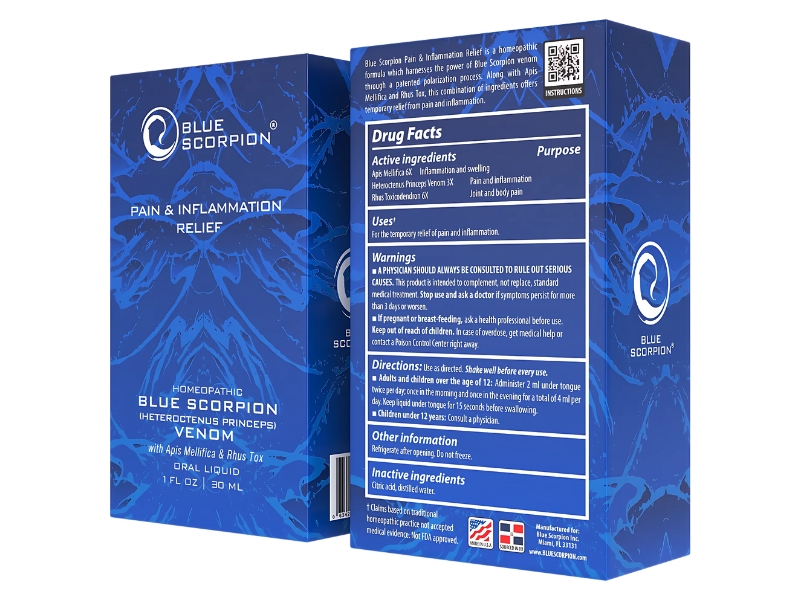 Blue Scorpion Review Non-Toxic Homeopathic Oral Liquid Venom for Natural Pain and Inflammation Relief