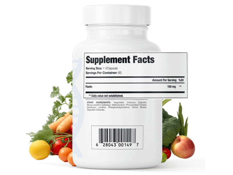 GenuinePurity Fisetin Most Powerful Senolytic Antioxidant for Oxidative Stress & Cellular Damage Ingredients