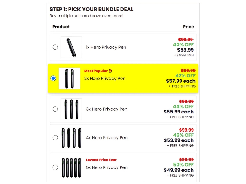 Prepared Hero Privacy Pen Best Electronic Spying Tool for Hidden Cameras and GPS Devices Prices
