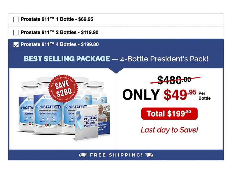 Prostate 911 Best Supplement to Shrink Prostate with Maximum-Strength Ingredients Prices