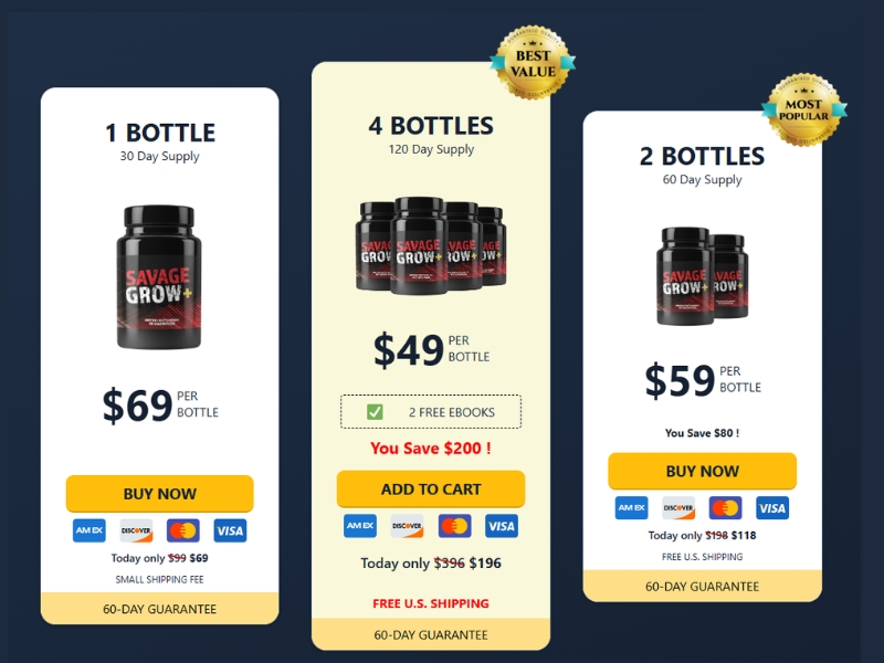 Savage Grow Plus Effective Blood Flow Circulation Support for Men to Boost Healthy Erectile Function Prices