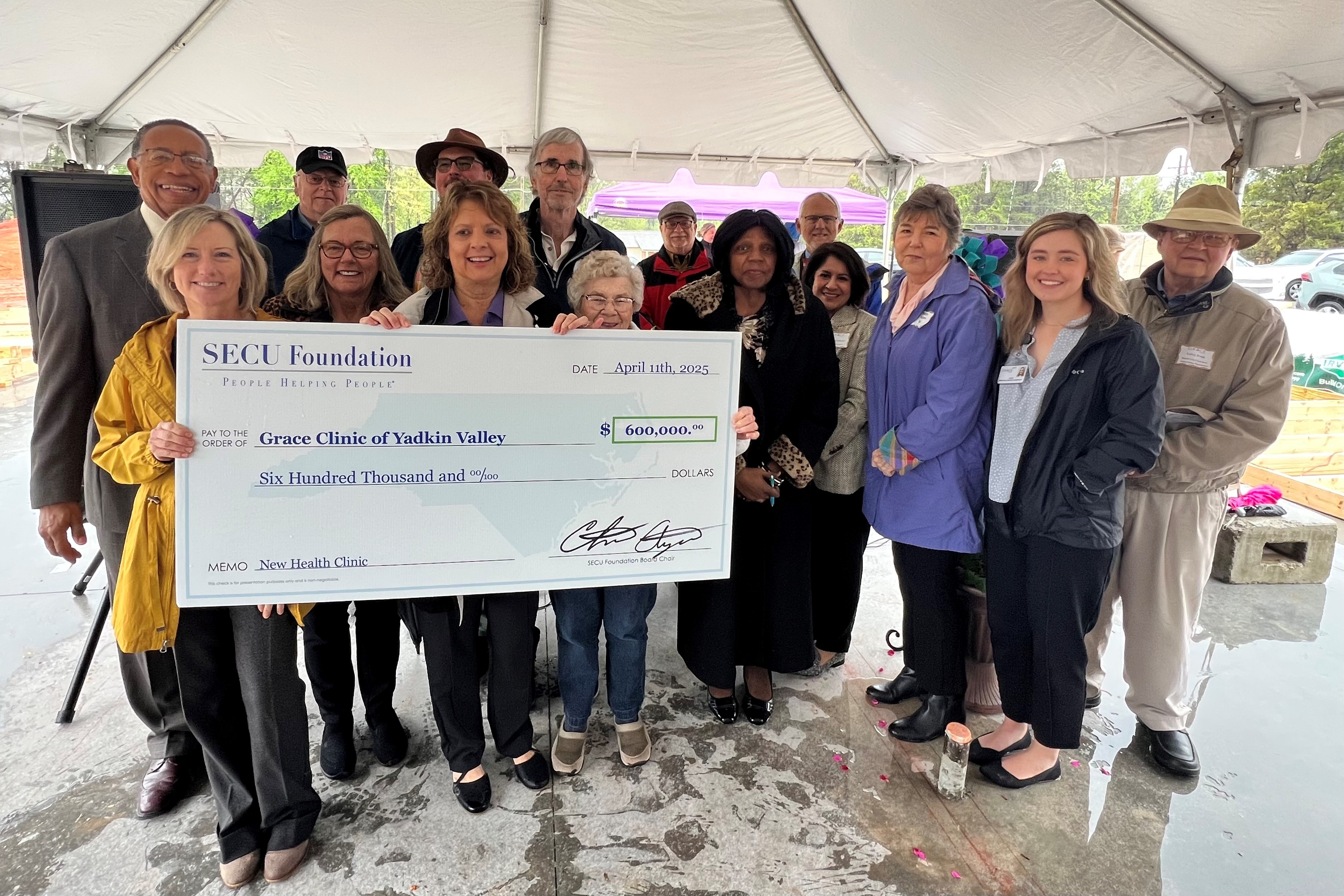 SECU Foundation Awards Grace Clinic of Yadkin Valley with $600,000 Grant for New Medical Facility