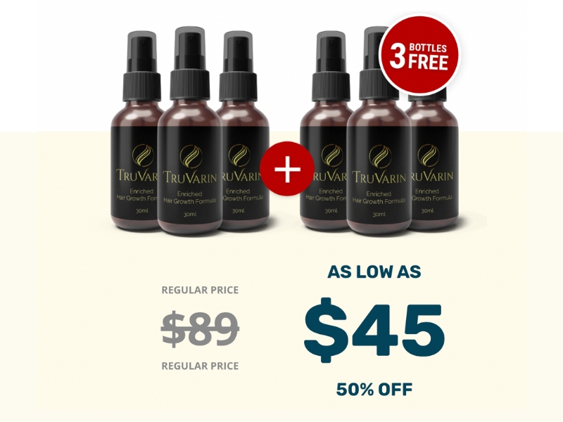 Truvarin Review Enriched Hair Regrowth Spray Supplement for Bald Spots in Men and Women Prices