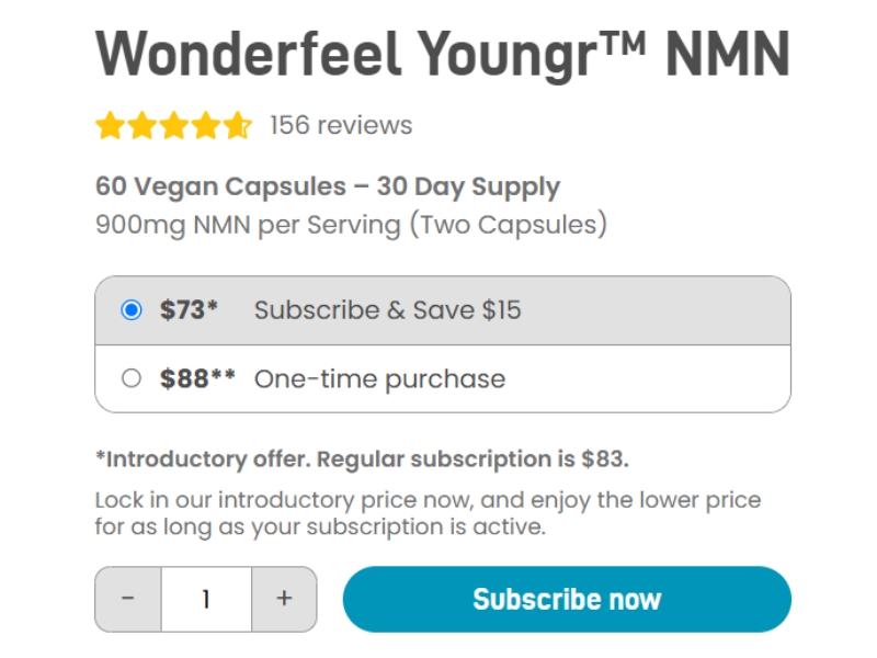 Wonderfeel NMN Supplements Potent Activated NAD+ Boosting Youngr and Capsuls Formulas Prices