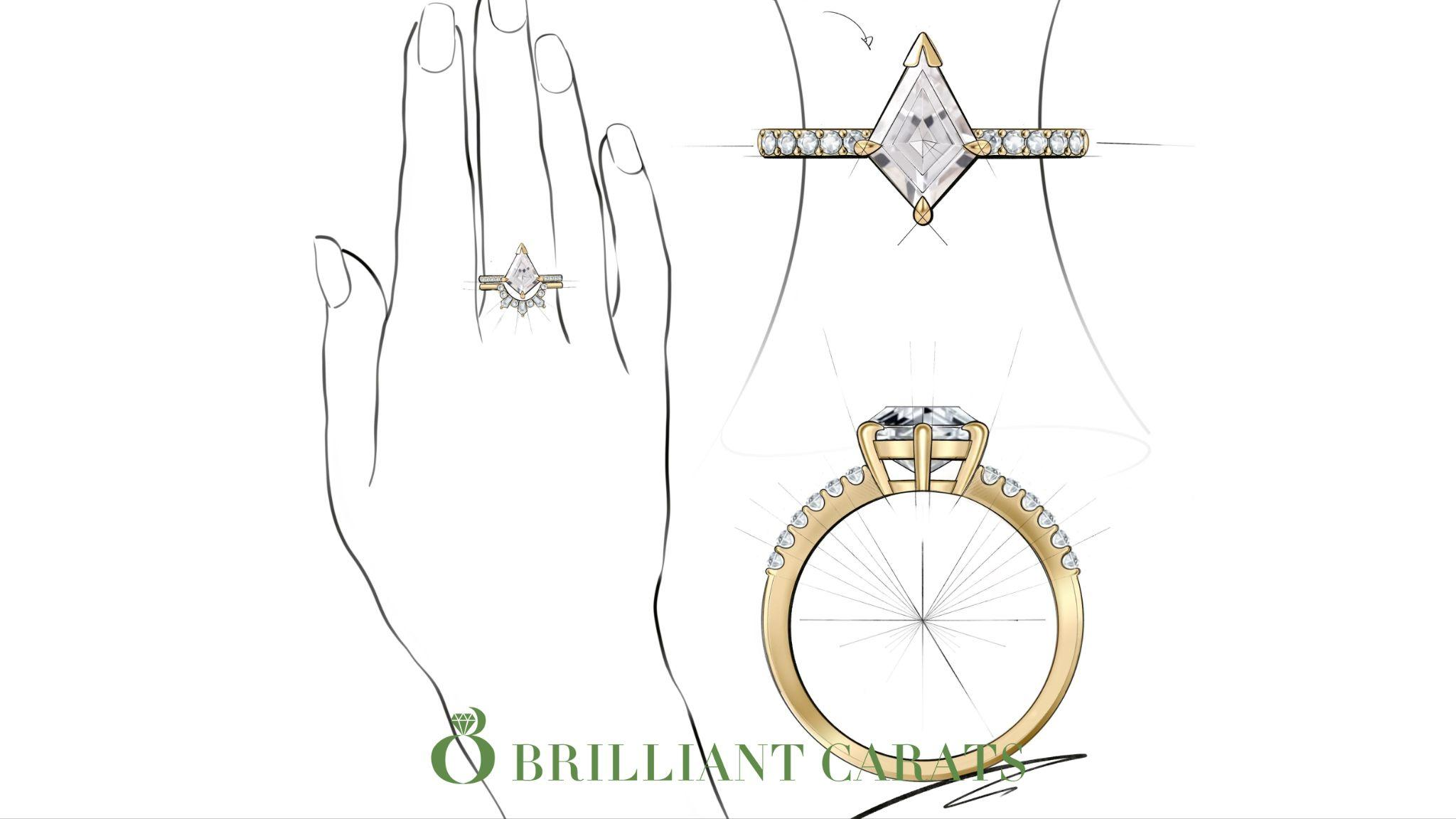 Design sketch of the Nexus collection by BRILLIANT CARATS.