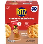 55.2 oz. RITZ Peanut Butter Cracker Sandwiches – 40 Count (40 x 1.38-oz. 6-pack carton)