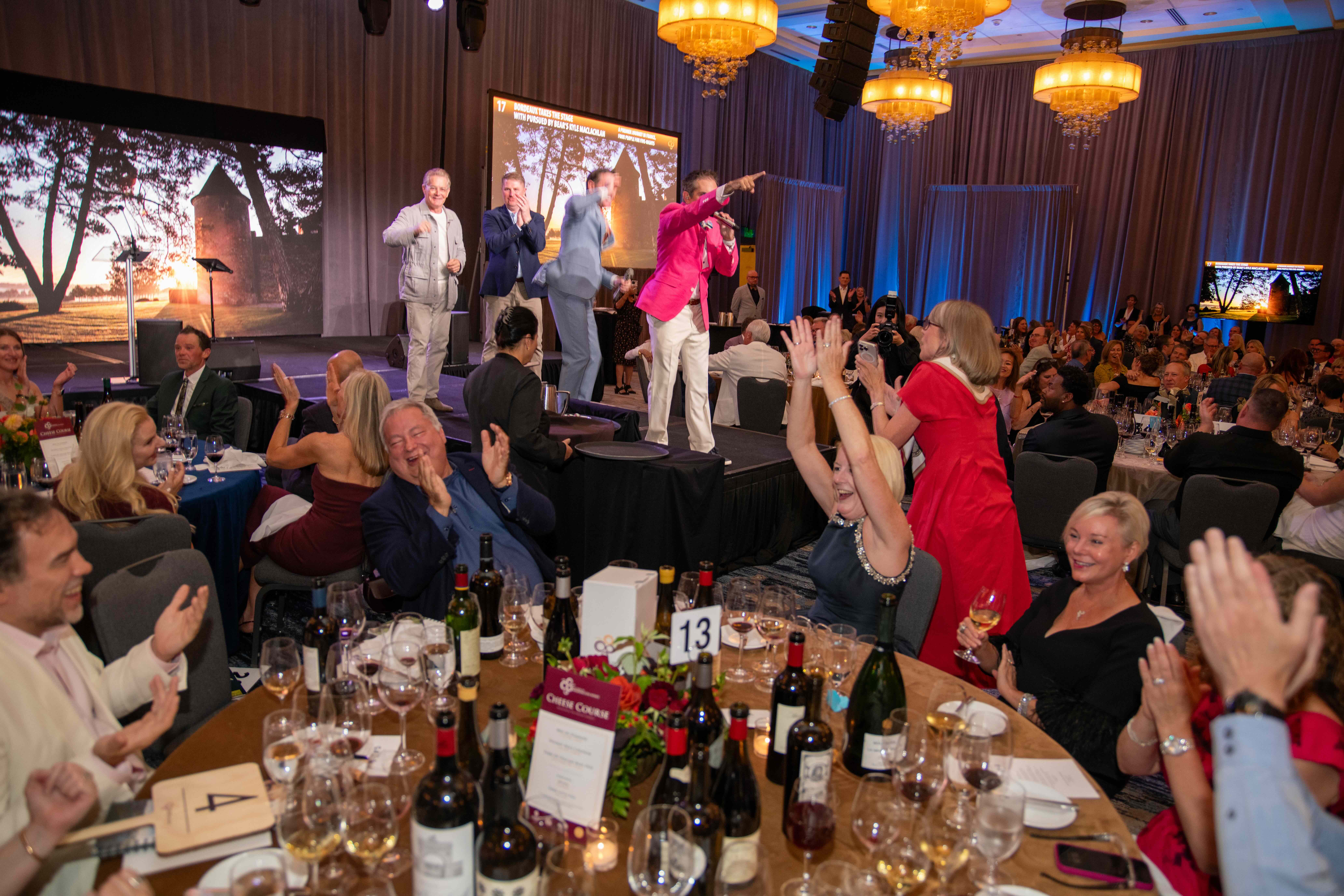 Top lots included a five-night trip to Bordeaux with the 2025 Auction of Washington Wines Honorary Chair Kyle MacLachlan, with private tours of Château Margaux, Château Lynch-Bages, Château Haut-Bailly, and Château d’Yquem, which sold for $140,000.
