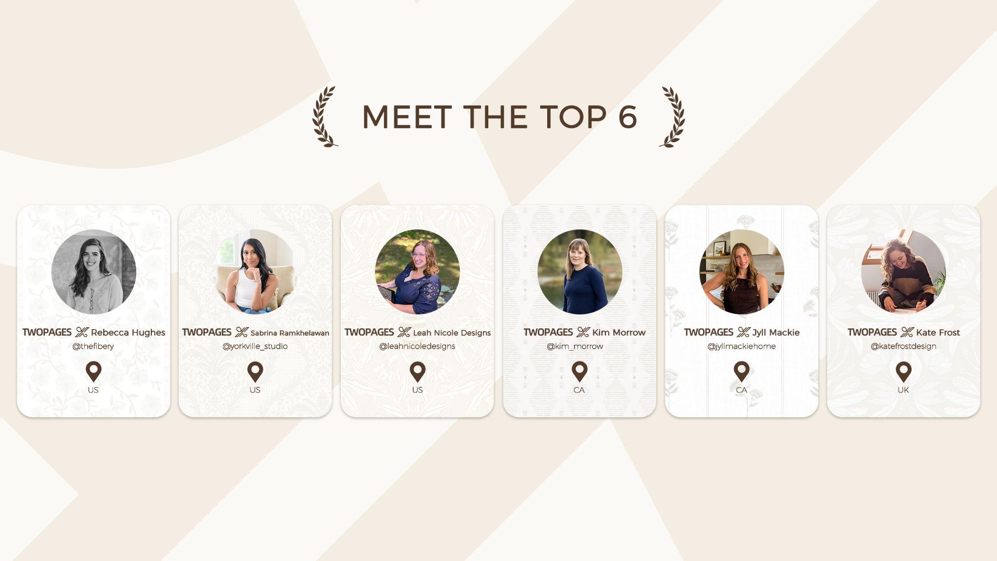 TWOPAGES curtain design contest Top 6 finalist designers
